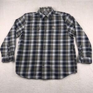 Carhartt Men's Flannel XL Plaid Button Up Long Sleeve Shirt Workwear‎